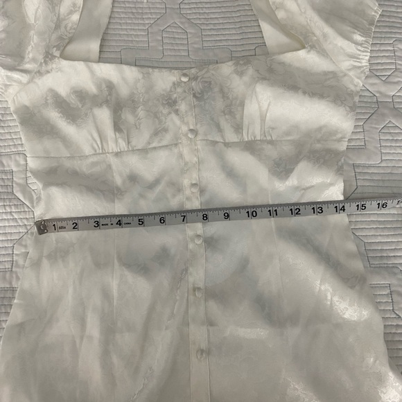 Princess Polly Tyra Mini Dress Sz 6 White Short  Sleeve Bridal Bride Graduation - Picture 8 of 11